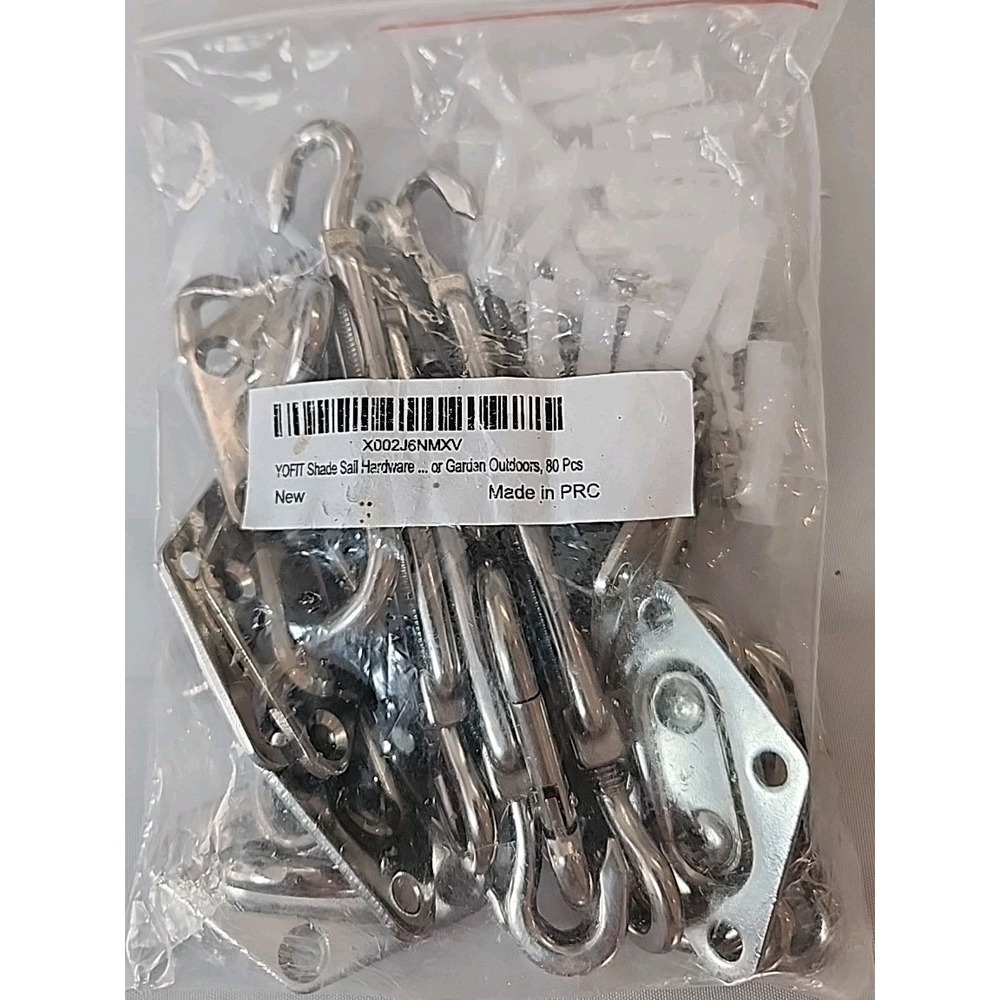 Shade Sail Hardware Kit 6" for Square Sail Install 80 Pcs. 304 Grade Stainless